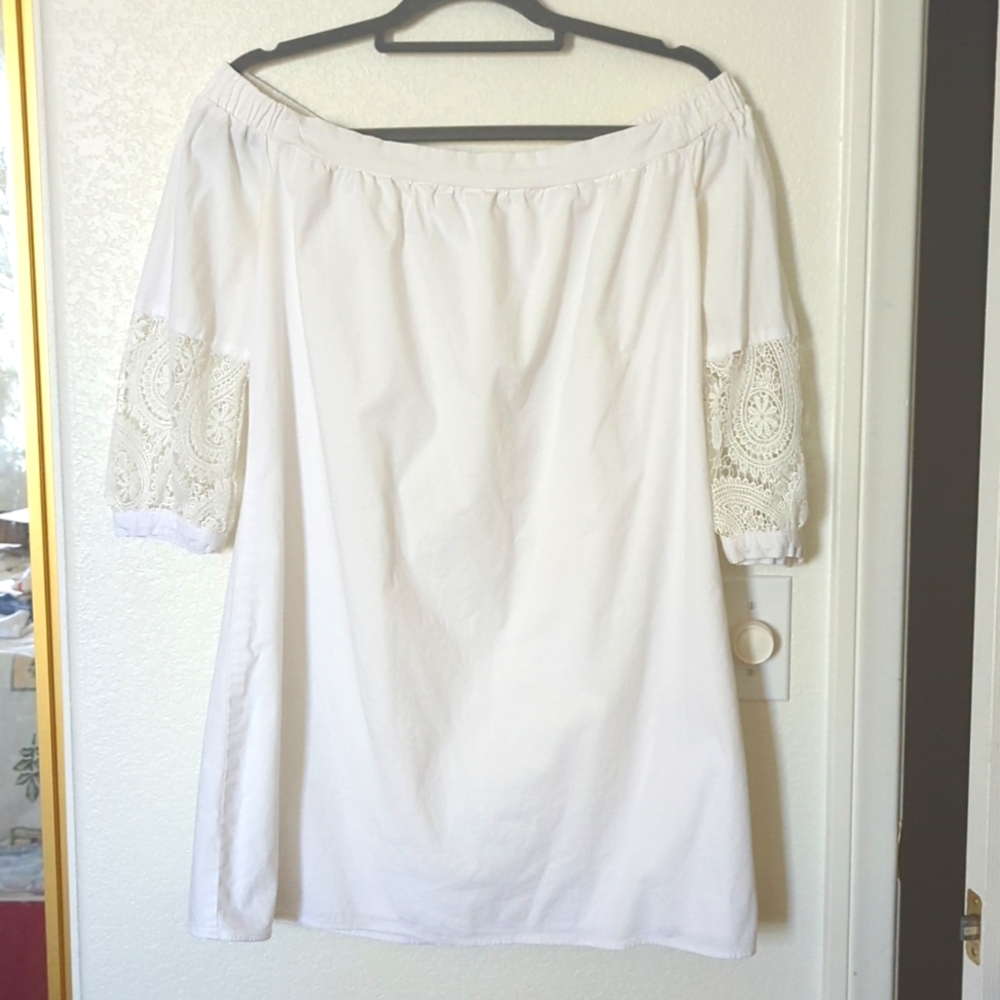 3/$15 Off shoulder, White Dress, L